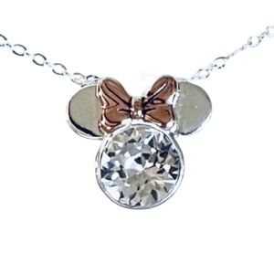 Disney You'll Forever Be My Minnie Fine Silver Plated Rose Gold Ears NWOT